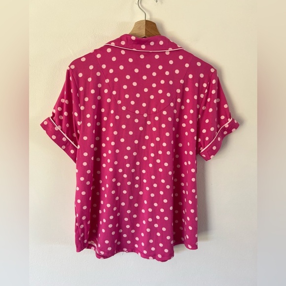 Kate Spade Pink Polka Dot Top & Crop Pants Pajama Set Size Large - Picture 13 of 14